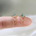 thumbnail image 5 of 14K Gold Moss Agate Double Chain Dangle Hinged Clicker Delicate Kite Gemstone Nose Ring Cartilage Daith Helix Earring Septum Ring Women Pinkcityshopstore, 5 of 6