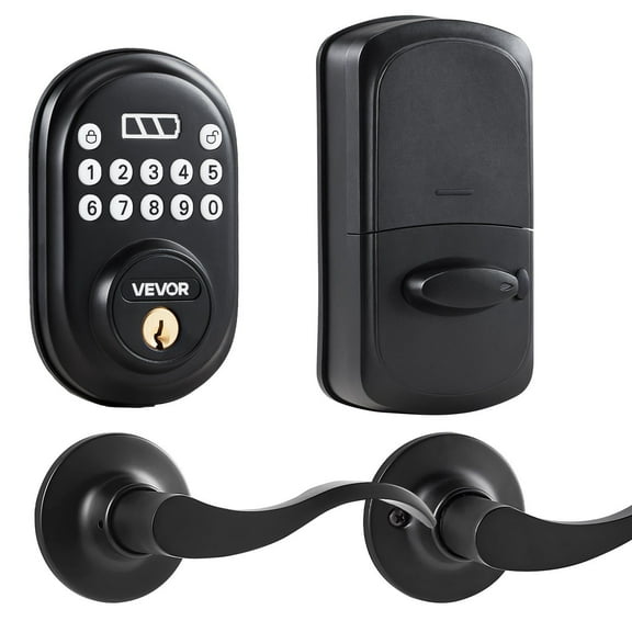Keyless Entry Door Lock with Handle - Electronic Keypad & Backup Key, Easy Install Smart Door Lock
