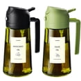thumbnail image 1 of TrendPlain Dispensador de Aceite de Vidrio 16oz con Atomizador, Pulverizador para Cocina con Etiquetas, Tapa Negra y Verde, 1 of 5