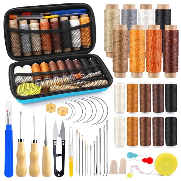 Kit de reparación de tapicería Morfen Leather Sewing, 71 unidades con hilo