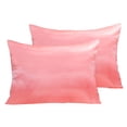 thumbnail image 1 of Funda de almohada 2pcs Funda de almohada de satén de poliéster Ropa de cama Funda de almohada para dormir, Rosa, Reino Unido / US-Q, 20x30 pulgadas Inevent HA003643-17, 1 of 2