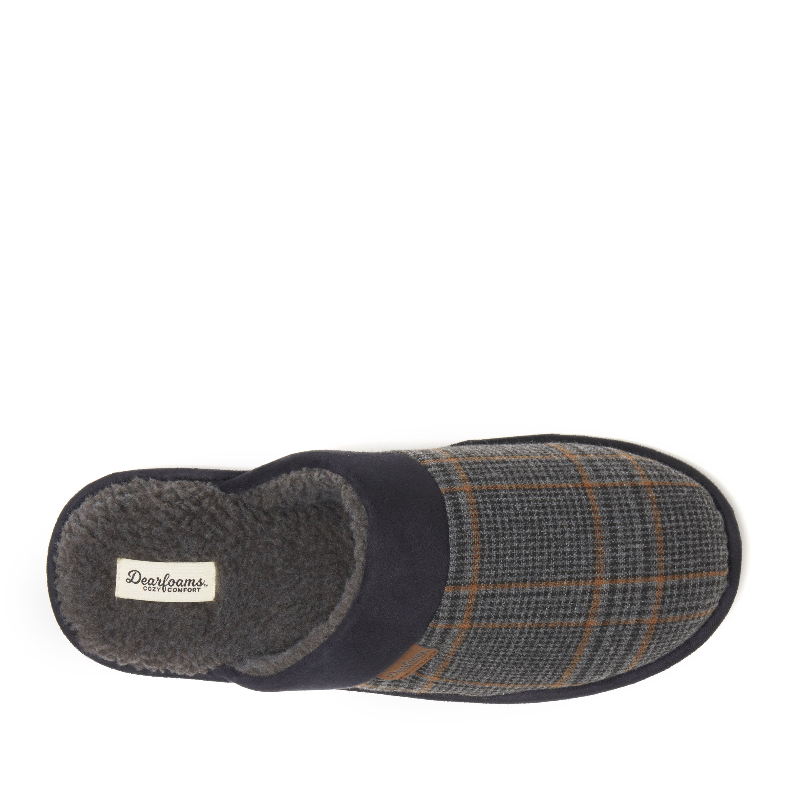 Dearfoams Cozy Comfort Men's Plaid Bound Scuff Slippers