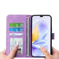 thumbnail image 2 of Funda Tipo Billetera para Honor 400 Carcasa Abatible con Porta Tarjetas, Bolsillo para Efectivo, Soporte Ajustable, Cierre Magnético y Correa de Muñeca Morado, 2 of 6