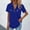 Blue, variant on TAGOLD Summer Casual Tops,Plus Size T-shirt Blouse for Womens, Ladies New Solid Color Lapel Chest Fake Pocket Zipper Casual Top,Short Sleeve Turndown Collar Blouse & Shirt