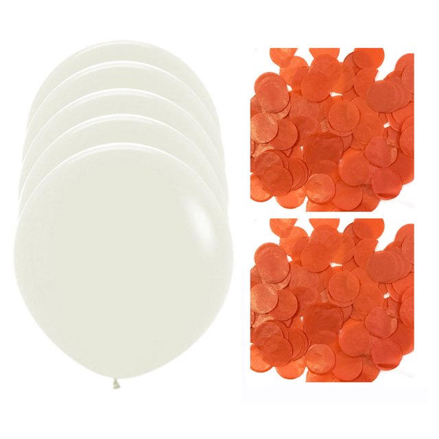 Set of 5 36" Confetti Balloon Jumbo Clear Latex Balloons with Confetti Party Decoration Red