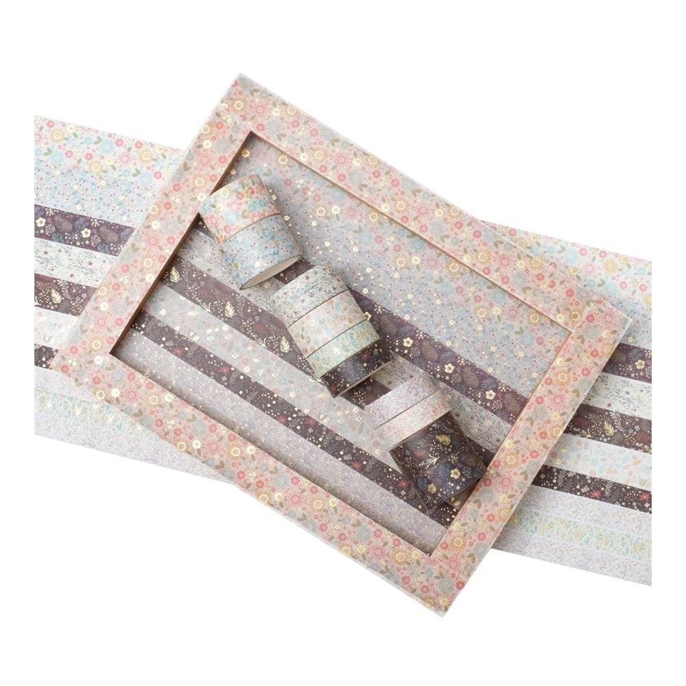 Creative Washi Tape Set 10 Rolls Gold Foil Print Decorative Masking Tapes for Arts, DIY Crafts, Journals, Planners, Scrapbook, Wrapping (Garden Maze)