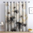 thumbnail image 1 of Curtains Flower Blackout Curtains for Bedroom Living Room - Ink Painting Curtains 63 Inch Length 2 Panels Set - Patterned Window Treatments - Grommet Drapes - Home Decor (D&-3849), 1 of 7