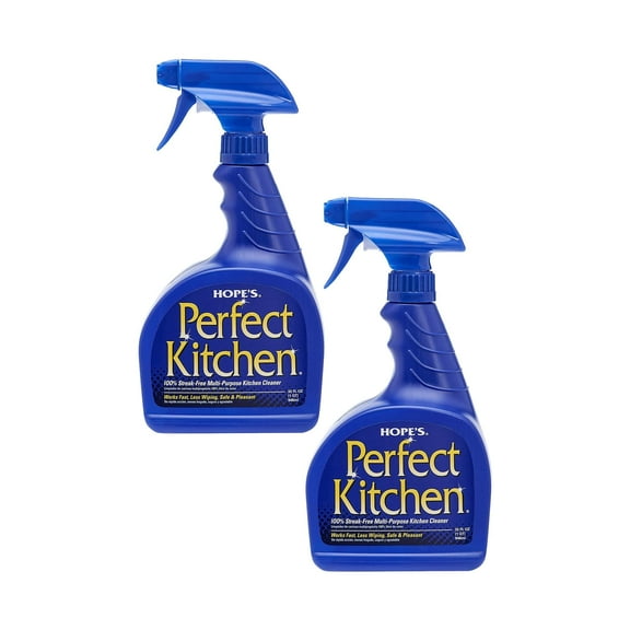 HOPE'S Perfect Kitchen Cleaner Spray, No-Residue Multipurpose Cleaner and Degreaser, 32 Oz, Pack of 2