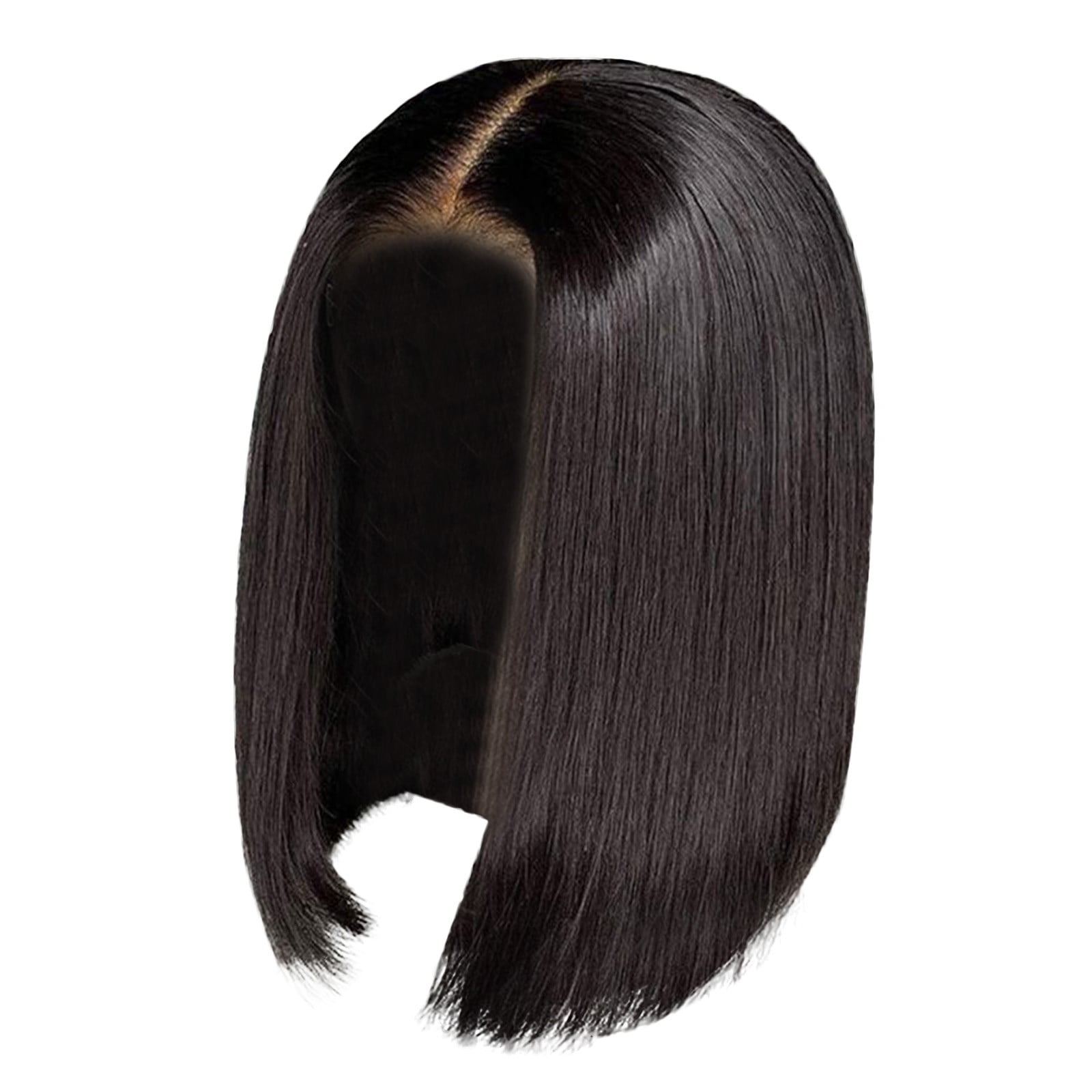 Ombre Blonde Bob Wig for Women, Short Straight Synthetic Wig Natural Looking Lace Front Style Wig for Daily Party(Black-1,One Size)