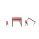 thumbnail image 4 of Juego de sillas de escritorio para casa de muñecas, modelo de simulación, mini taburetes y mesa para casa de muñecas. Sin pintar, 4 of 9