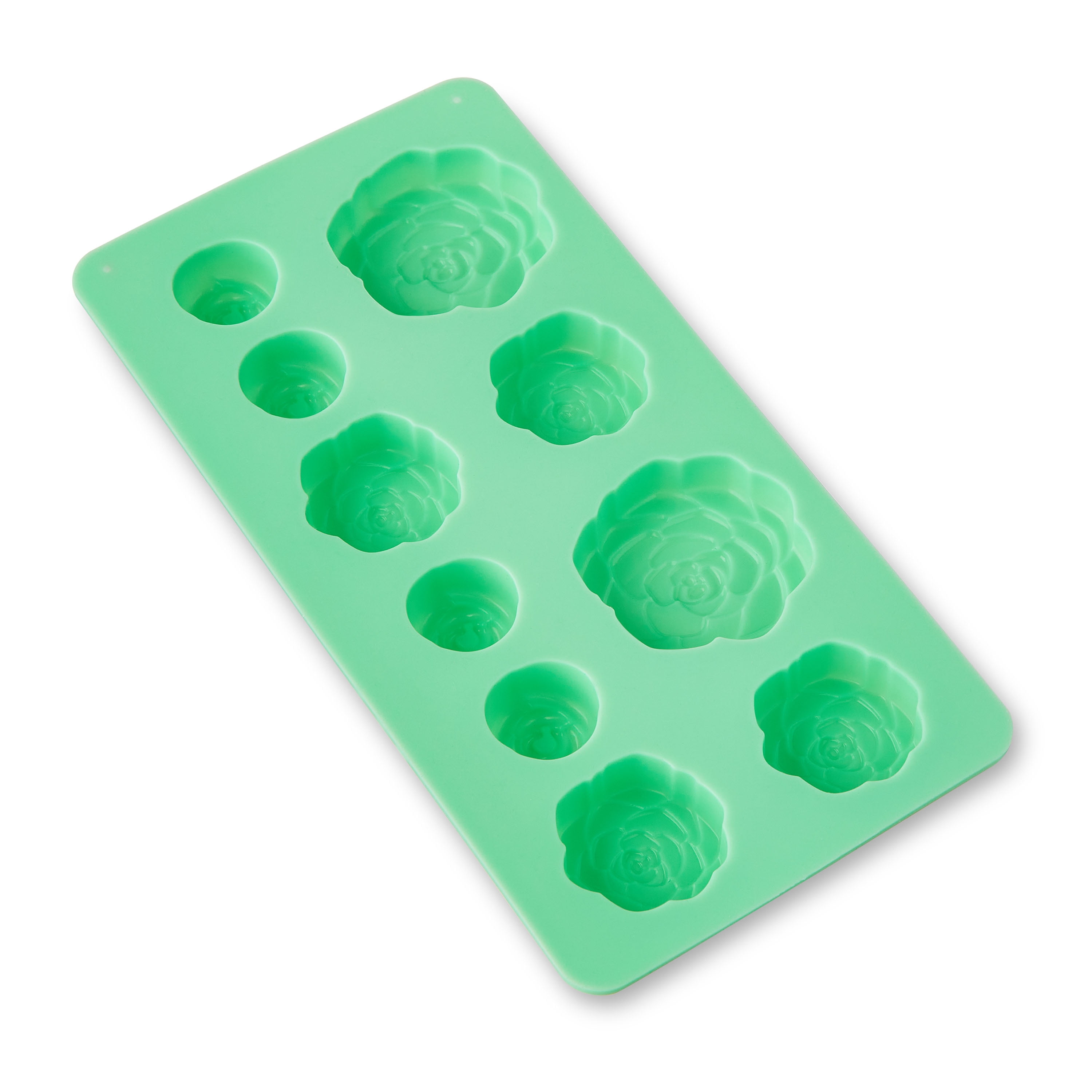 1 Count, 4 x 8 IN, 10-Cavity, Succulent Shape, Silicone Chocolate, Candy and Baking Mold, by Way To Celebrate