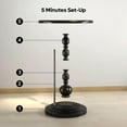 thumbnail image 2 of Pinmoco Round Side Table, Metal End Table, Anti-Rust and Waterproof Small Coffee Table for Living Room Bedroom Balcony, Black, 2 of 7