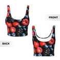thumbnail image 5 of Haiem Variety Of Fruits And Berries Pattern Womens Sports Bra - U Neck Padded Low Impact Yoga Bra Workout Crop Top Gym Moisture-Wicking Workout Vest -X-Large, 5 of 9