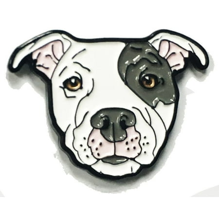 Dog Pin Set - Grey Eyed White Pitbull American Bully Pit Bull Terrier Breed Dog Lover Enamel Lapel Pin