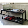 thumbnail image 4 of Eccostyle 2 Tier Solid Bamboo Steel Frame Console, Bench - Brushed Brown, 4 of 4