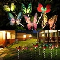 thumbnail image 3 of QiShi 3-pack Solar Butterfly Garden Lights - Color-Changing LED Stake Lights for Outdoor Decor, 3 of 7