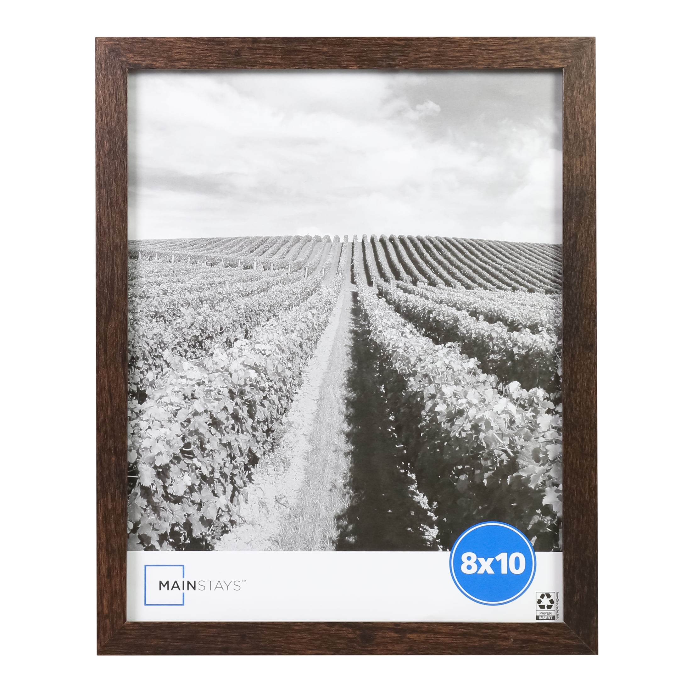 Mainstays – 8x10 Picture Frame – Brown Linear Program Tabletop Photo Frame, Set of 6