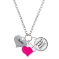 thumbnail image 1 of Delight Jewelry Twins Heart with Two Pair of Baby Feet - Hot Pink Heart Nurse Strong Zoe Necklace, 1 of 4