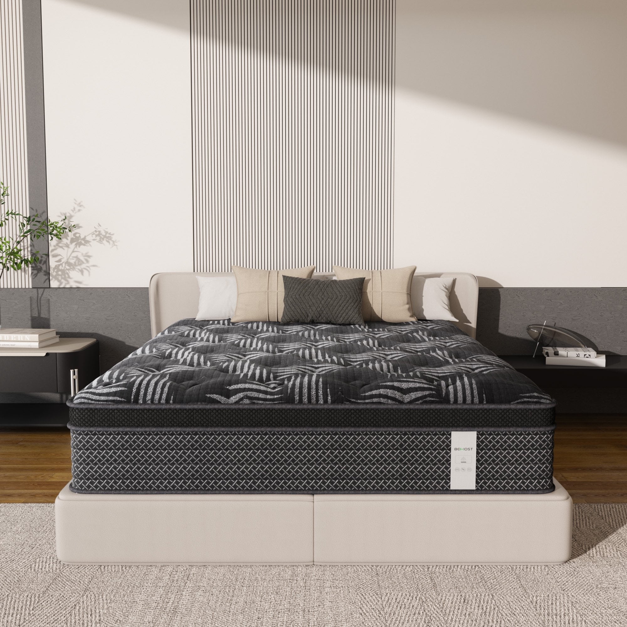 Behost 10-Inch Full Mattress, Hybrid Mattress Pressure Relief & Motion Isolation, Memory Foam Mattress in a Box