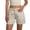 Beige, variant on Women's High Waisted Denim Shorts with Patch Pockets Casual
