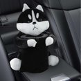 thumbnail image 4 of Cute Plush Car Tissue Box Trash Bin Dog Shape Universal Cartoon Tissue Cover Black, 4 of 7