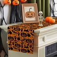 thumbnail image 5 of Table Runner Dresser Scarves 70 Inch Long,Pumpkin Ghost Skull Bat Orange Black Linen Dining Table Runners Halloween Tomb Spiderweb Tabletop Scarf for Wedding Holiday Party Kitchen, 5 of 9