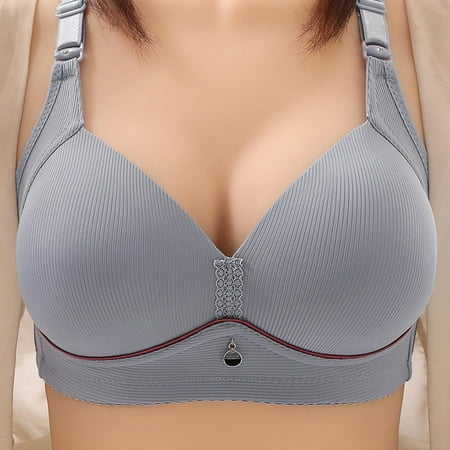 Xdegoge Plus Size Sports Bras for Women Plus Size 3X-5X Front Closure Corset Bras Strapless Seamless Everyday Sleeping Seamless Bralettes Silver L Flash Deals Sujetadores Deportivos Para Mujer