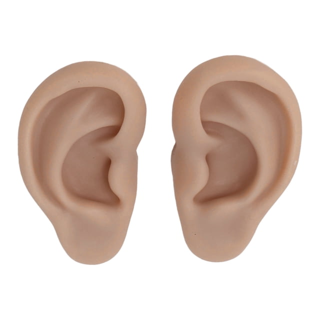 Artificial Ear Model, Easy Use Silicone Ear Model Reusable Simulation Soft For Earrings Display For Ear Exercise Light Skin Color,Medium Skin Color,Deep Skin Color