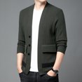 thumbnail image 4 of Chaqueta tipo cárdigan de punto de alta calidad para hombre, suéter de punto informal, 4 of 5