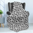 thumbnail image 4 of Floral Soft Flannel Fleece Throw Blanket, Greyscale Retro Petals Continuous Pattern Doodle Design, Cozy Plush for Indoor and Outdoor Use, 70" x 90", Grey Dark Grey, by Ambesonne, 4 of 5