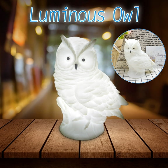 Owl Night Light,Novelty Owl Shape Animal Lampshade,Desk Lighting Reading Decorative Night Light Bedside Lamp Lamp for Bedroom Living Room Home Office Decor(White 5*5*3in)from ANMUYUM