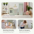 thumbnail image 2 of Teamson Kids Little Chef Wooden Play Kitchen with Large Fridge, Oven & 12 Food Accessories, Pretend Play Kitchen Set for Toddlers and Kids 3+ Years, Green, 2 of 8