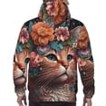 thumbnail image 3 of Bingfone Flower Crown Cat Men's Drawstring Hoodie Long Sleeve Pocket Sweatshirts-X-Large, 3 of 6