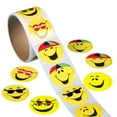thumbnail image 1 of MasteelfCA 100 Pcs Yellow Smile Face Circle Stickers, 1 of 3
