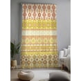 thumbnail image 2 of Sheer Curtains 108 Inches Long, Yellow Khaki Boho Semi Sheer Curtains Light Filtering Window Treatment, Vintage Ethnic Tribe Abstract Art Privacy Voile Drapes for Living Room Bedroom 52x108 Inch, 2 of 7