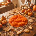 thumbnail image 5 of Halloween Silicone Mold with Pumpkin Ghost Skeleton Bat Witch Hat Web Shapes, 7 Cavity Non-Stick Chocolate Candy Mould, Multipurpose DIY Casting Mold for Epoxy Resin Soap Plaster Halloween Decor, 5 of 8