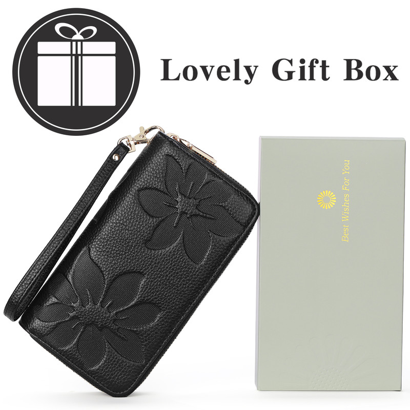 FALAN MULE Women's Leather Wallet Wristlet RFID photo 7
