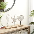 thumbnail image 2 of 13", 13", 13"H White Plastic Sea Life Sculpture, by DecMode (3 Count), 2 of 9
