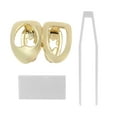 thumbnail image 3 of Unique Bargains 1 Set Fake Teeth Grills Fashion Hollow Heart for Hip Hop Gift Gold Tone, 3 of 6