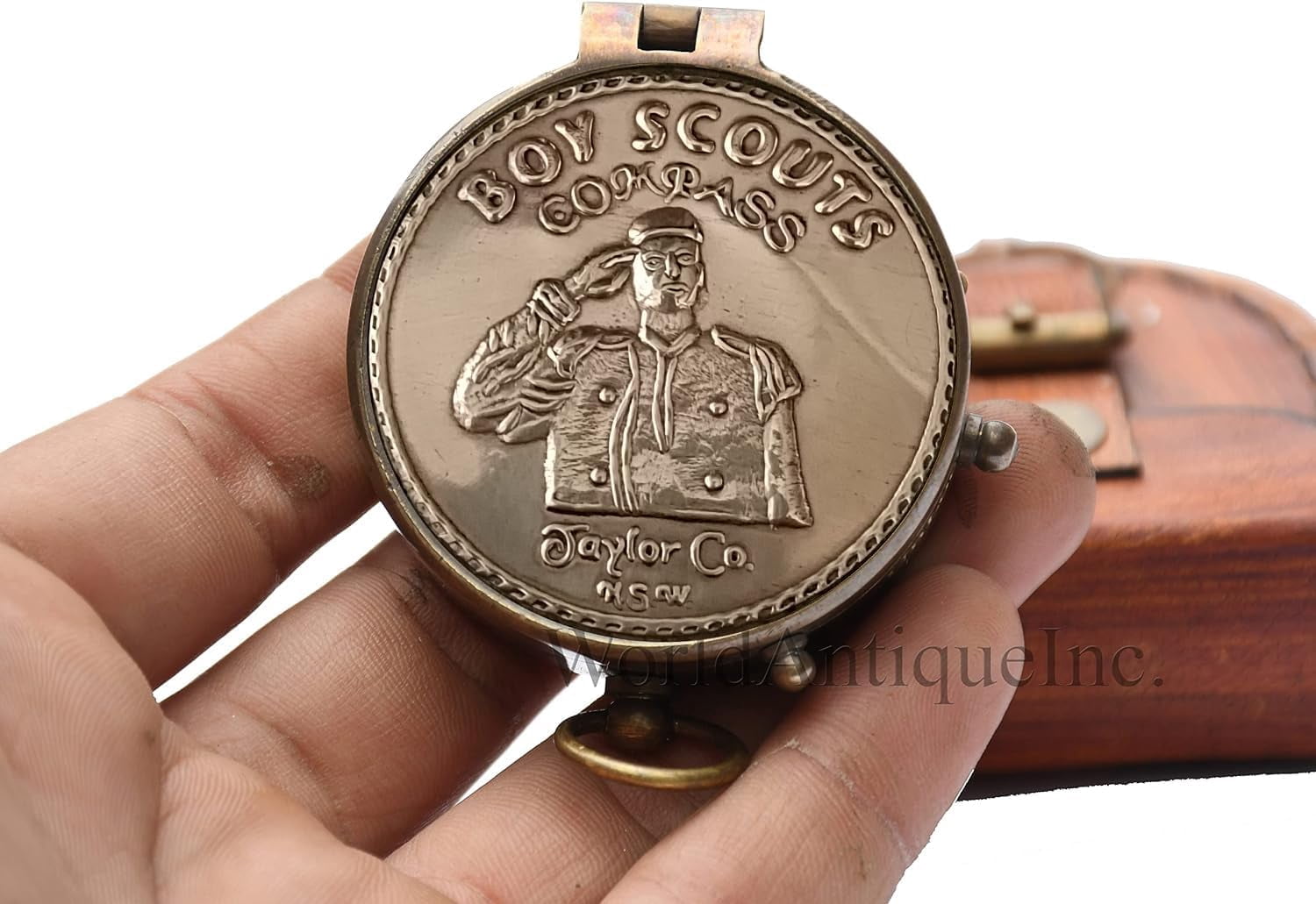 Boys Scout Compass Memorial Boys & Men - Engraved Scout Oath Compass with Leather Box Scout Be Prepared Camping Compass Gift