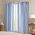 thumbnail image 2 of Manfei Classic Stripe Blackout Curtains,Modern Geometric Curtains Pack of 2 (42x84 Each), Light Blue White, 2 of 6