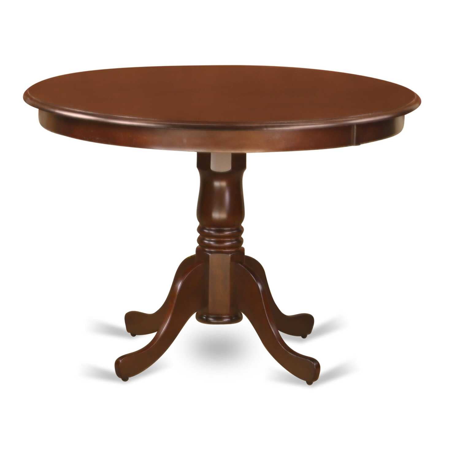 East West Furniture Hartland Round Wood Dining Table in Mahogany