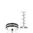 thumbnail image 3 of Unique 10K 3 Row White Black 1.3 Ctw Natural Diamond Wedding Band (White Gold Size 6), 3 of 3