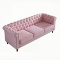 thumbnail image 2 of Modern Velvet Chesterfield Sofa 84.65 inch for Living Room, 2 of 11