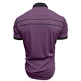 thumbnail image 6 of Qwertyu Men's Casual Polo Shirts Classic Long Sleeve Basic Button T-Shirt Lightweight Cotton Golf Tops with Pocket Purple 2XL, 6 of 7