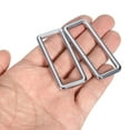 thumbnail image 4 of Uxcell 8Pack Metal Rectangle Ring, 2 x 5/8 Inch Metal Rectangular Buckle for Bag Belt, Silver, 4 of 5