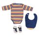 thumbnail image 3 of Muñeca de moda, ropa hecha a mano, calcetines y babero de mameluco para muñecas recién nacidas de 20-22 pulgadas, accesorios para bebés Zulema Rebore muñecas conjunto de pantalones de mameluco, 3 of 7