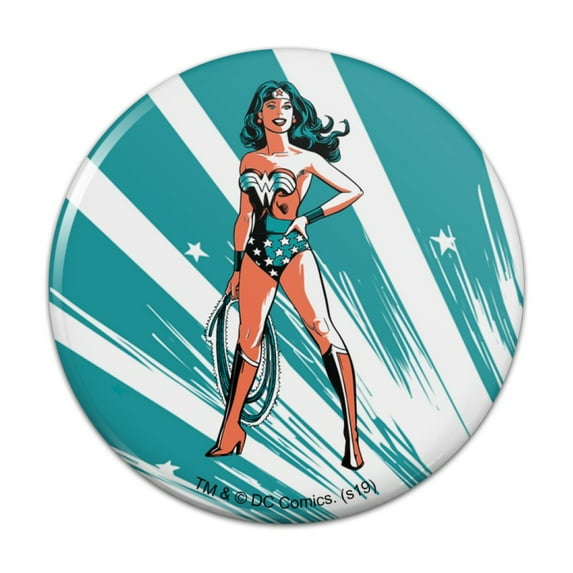 Wonder Woman Flashing Lights Kitchen Refrigerator Locker Button Magnet
