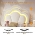 thumbnail image 5 of White Princess Bed Frame Twin Size with LED Lights for Girls, Velvet Upholstered Platform Bed with Adjustable Tufted Headboard, Twin Girl Bed Frame, No Box Spring Needed, 5 of 9