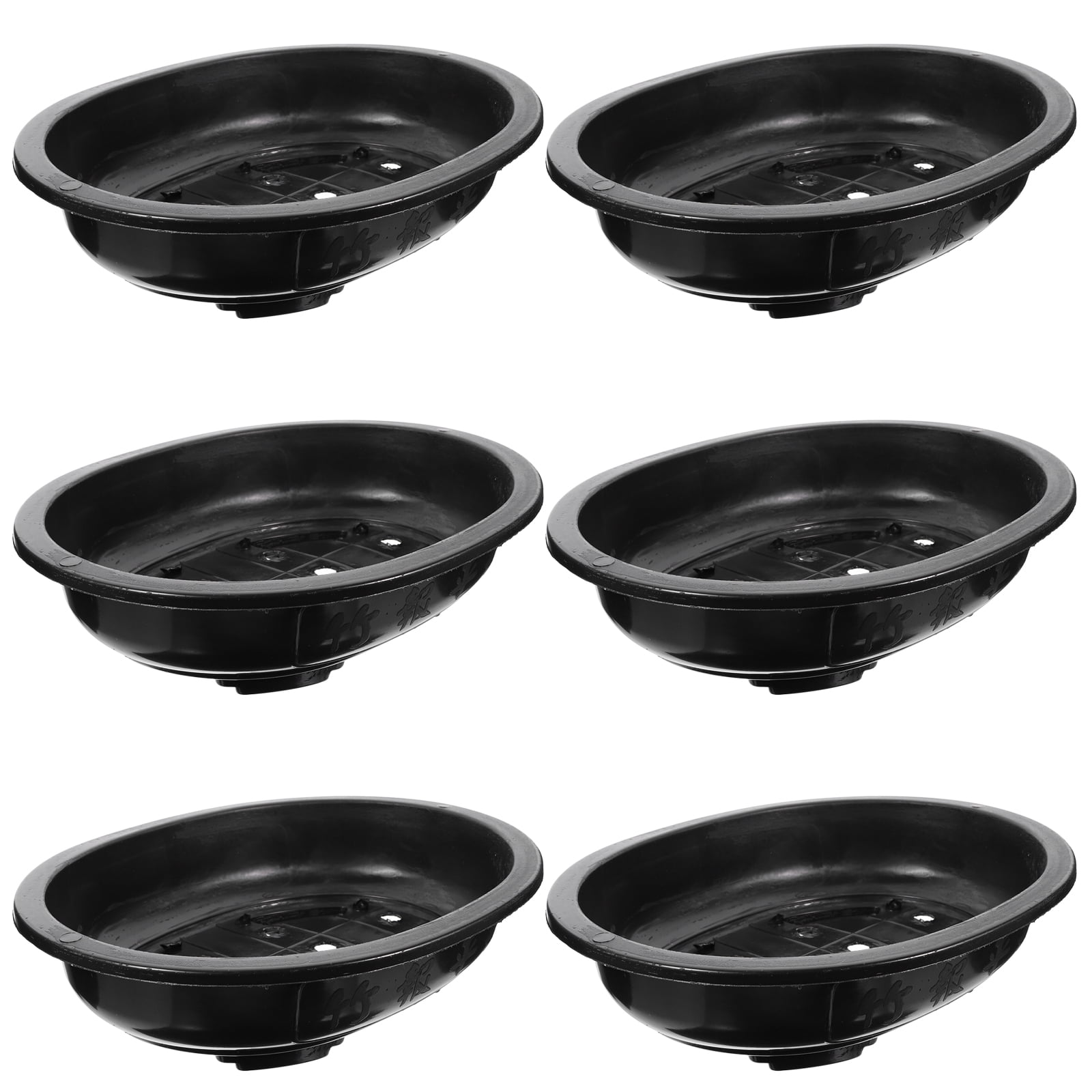 BESTONZON 6pcs Plastic Flowerpots Decorative Gardening Large Oval